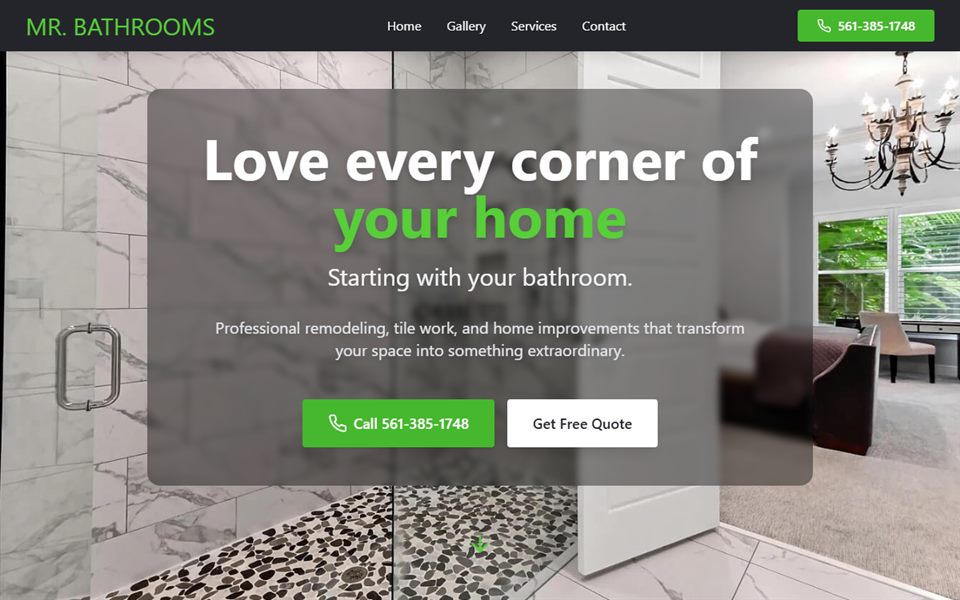 Mr. Bathrooms — Florida bathroom remodeling site with gallery and quote requests